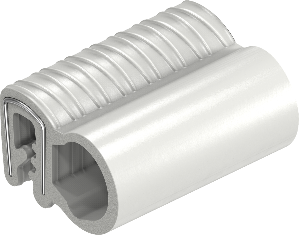 Afdichtprofiel zelfklemmend van brandwerende materiaal, Siliconen massief materiaal 75 ± 5 Shore A zuiver wit