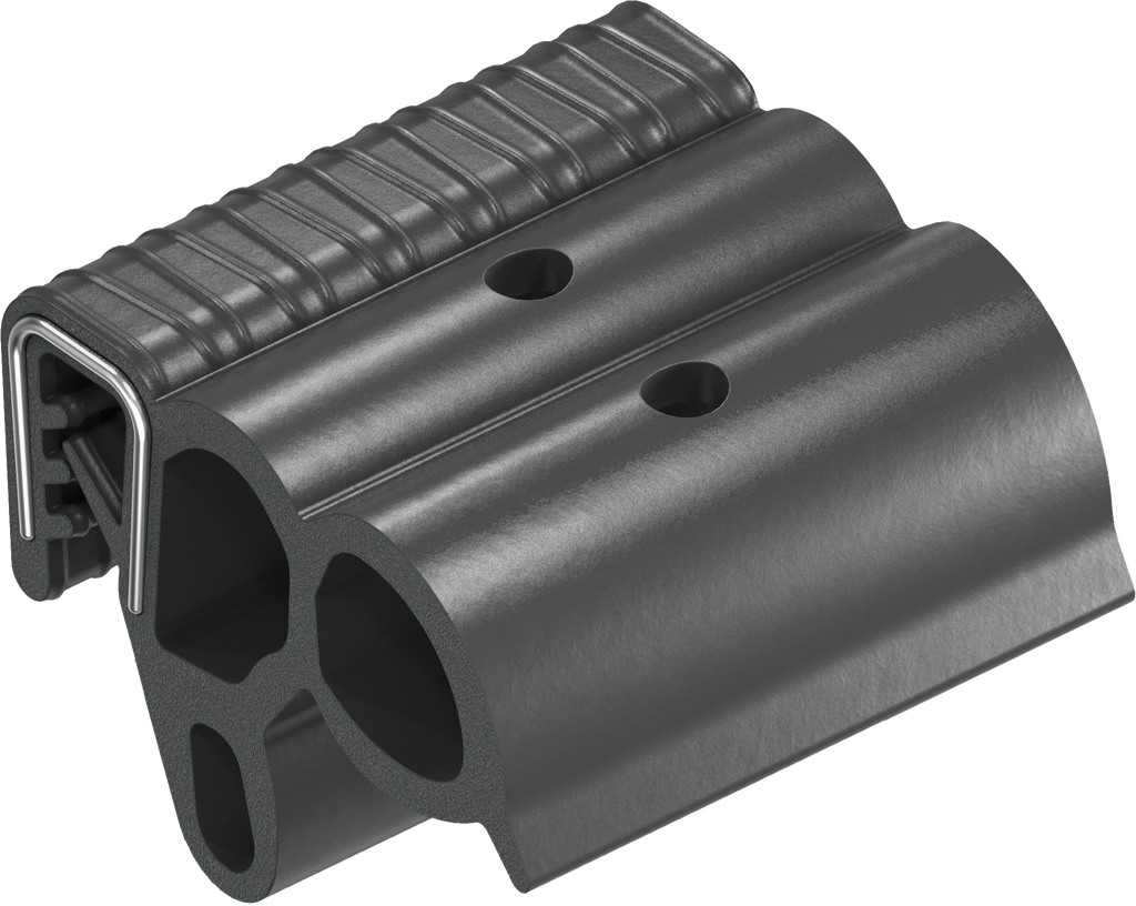 Sponsrubber EPDM; klemprofiel EPDM 65 ± 5 Shore A zwart