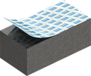 Zellgummi 12 x 15 mm, EPDM schwarz dehnungsfrei und selbstklebende Montagehilfe