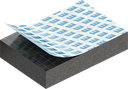 Zellgummi 6 x 20 mm, CR schwarz dehnungsfrei und selbstklebende Montagehilfe