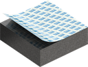 Zellgummi 10 x 30 mm, EPDM schwarz dehnungsfrei und selbstklebende Montagehilfe