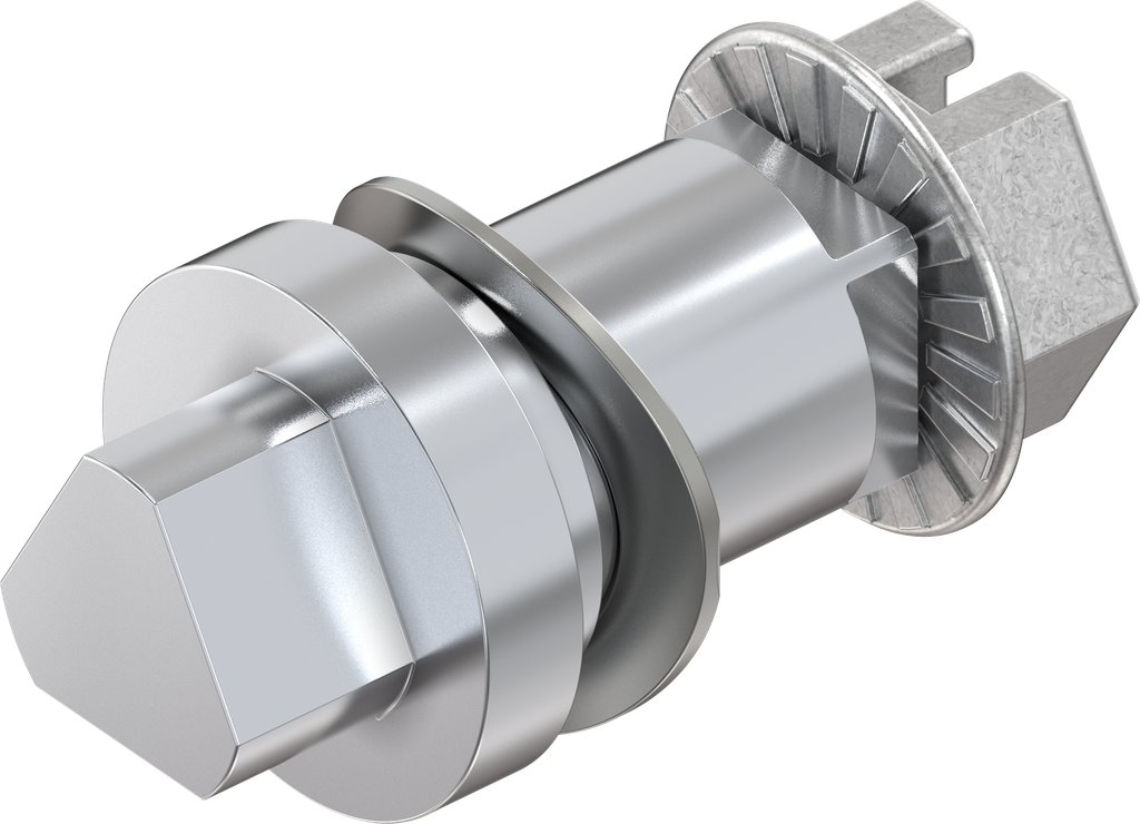 Bediening driekant 6,5, Zamak verchroomd