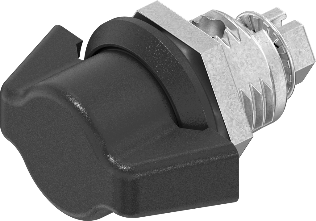 quart de tour papillon sans clé, zamak époxy noir