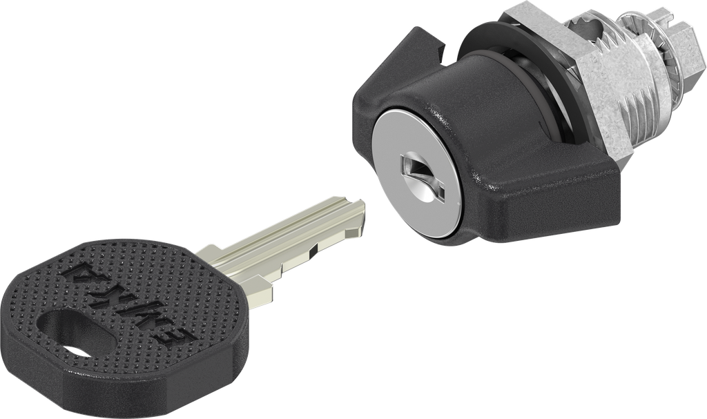 Chiusura 1/4 di giro con presa a farfalla, chiave 2233X, zama nero verniciato a polvere