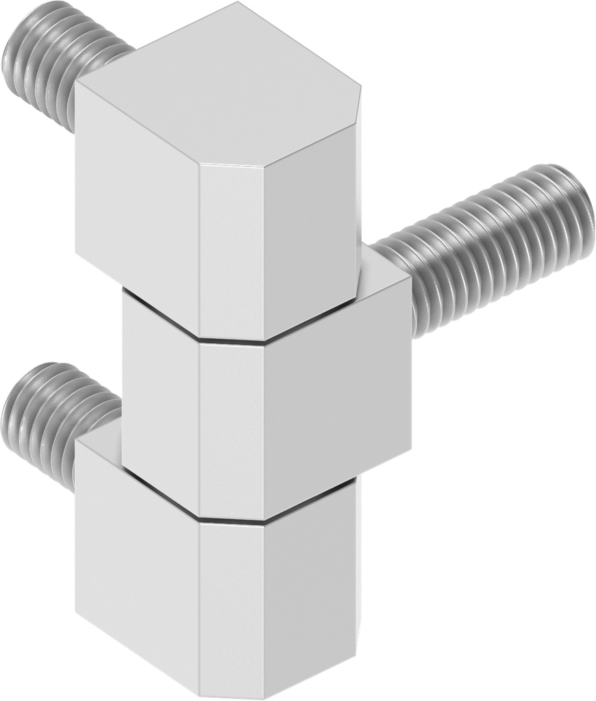 Bisagra 180°, acero inoxidable AISI 304