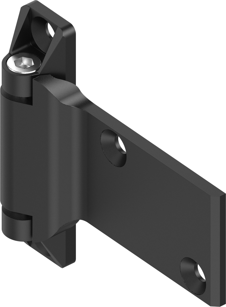 180° 3D-scharnier, Zamak zwart gepoedercoat links
