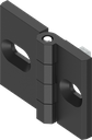Bisagra para perfiles de aluminio 180°, zamak recubierto de polvo negro