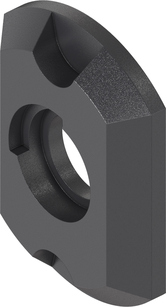 Rozet met 90° begrenzing rechts voor afsluitbaar hevelslot, polyamide GF zwart