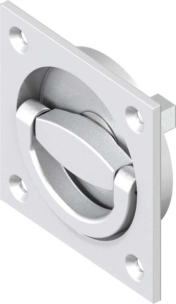 Inserto de manilla de anillo, zamak recubierto de polvo de color plata