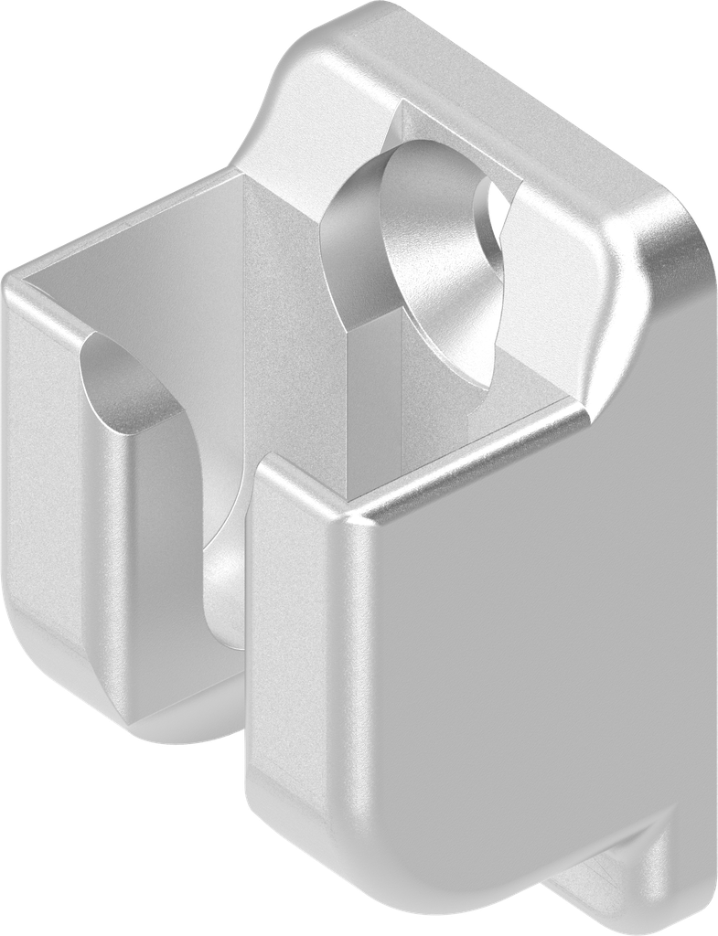 Verschlusshalter für Flachstange mit Doppelrolle, Edelstahl AISI 316 P.3043