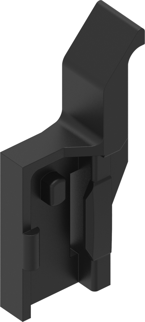 Oploopschoen voor platte stangen, polyamide V0 zwart