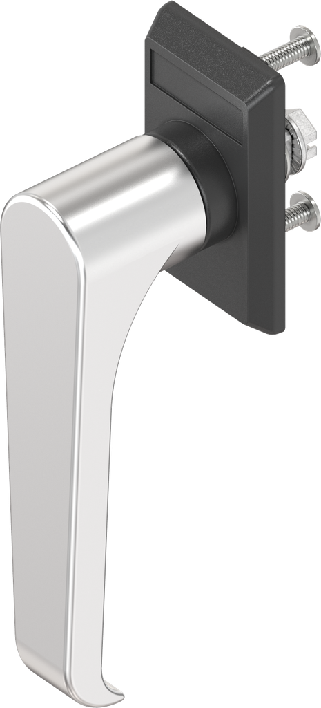 capotage avec poignée bec de cane sans clé, polyamide noir et inox