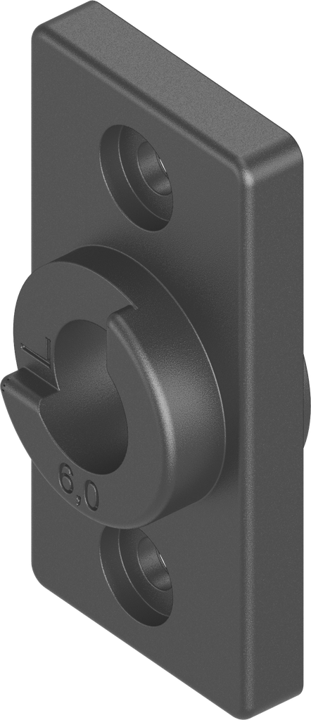 adaptateur avec arrêt à gauche pour Ts 6 mm, polyamide GF noir
