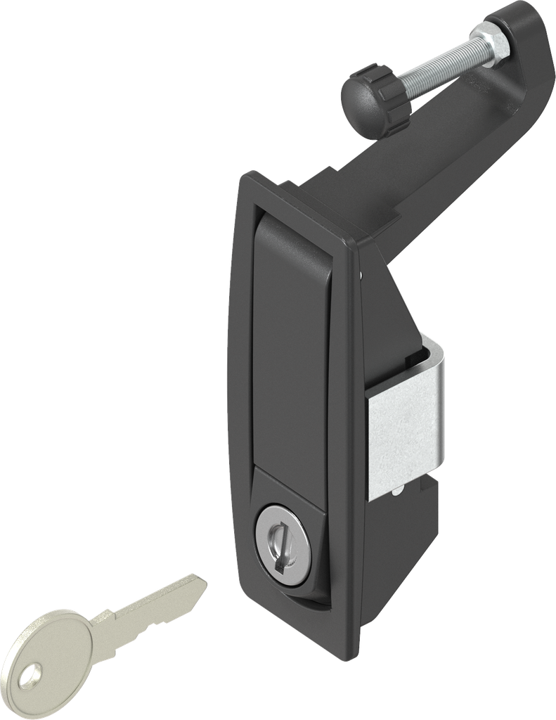 Chest handle keyed EK 333, Zinc die black powder-coated; 1130-U8