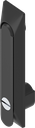 Maneta giratoria 1150 con embellecedor universal con inserto ranura 2 x 4, poliamida GF negro