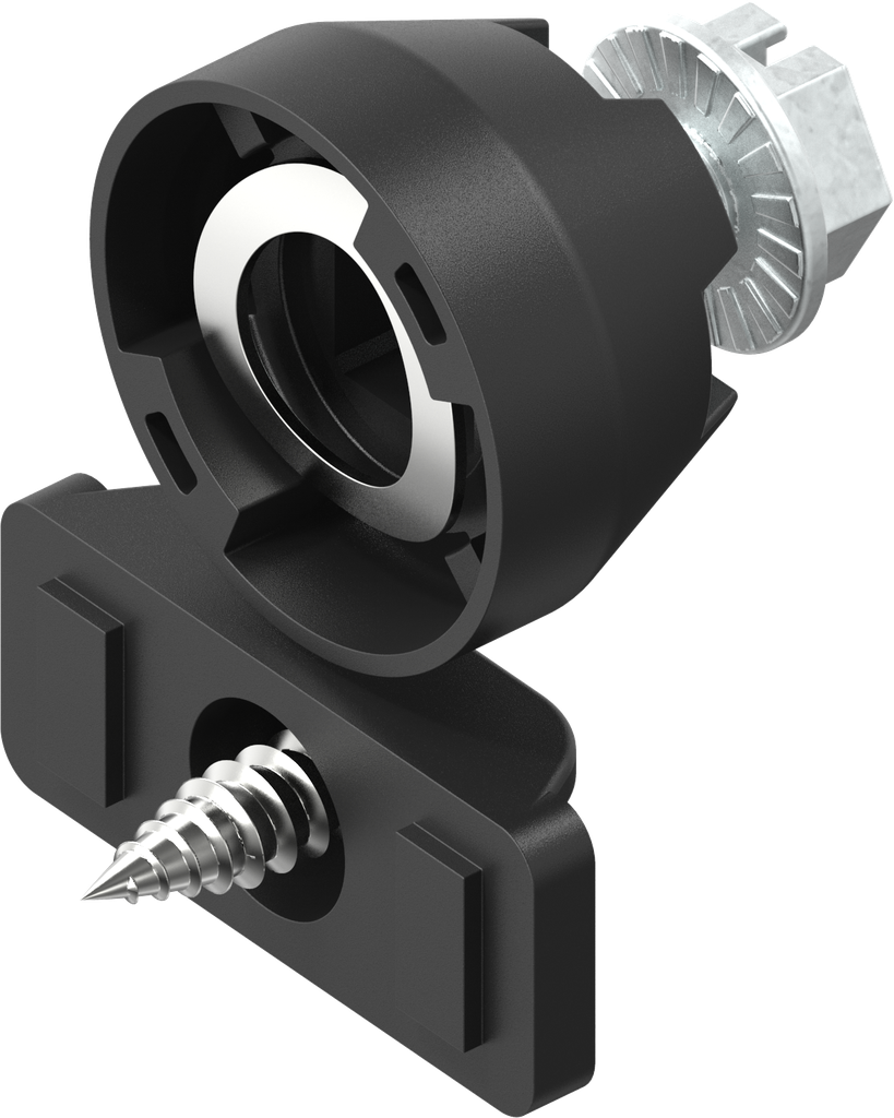 Sluitlipadapter met montagebeugel, PBT GF en polyamide GF zwart