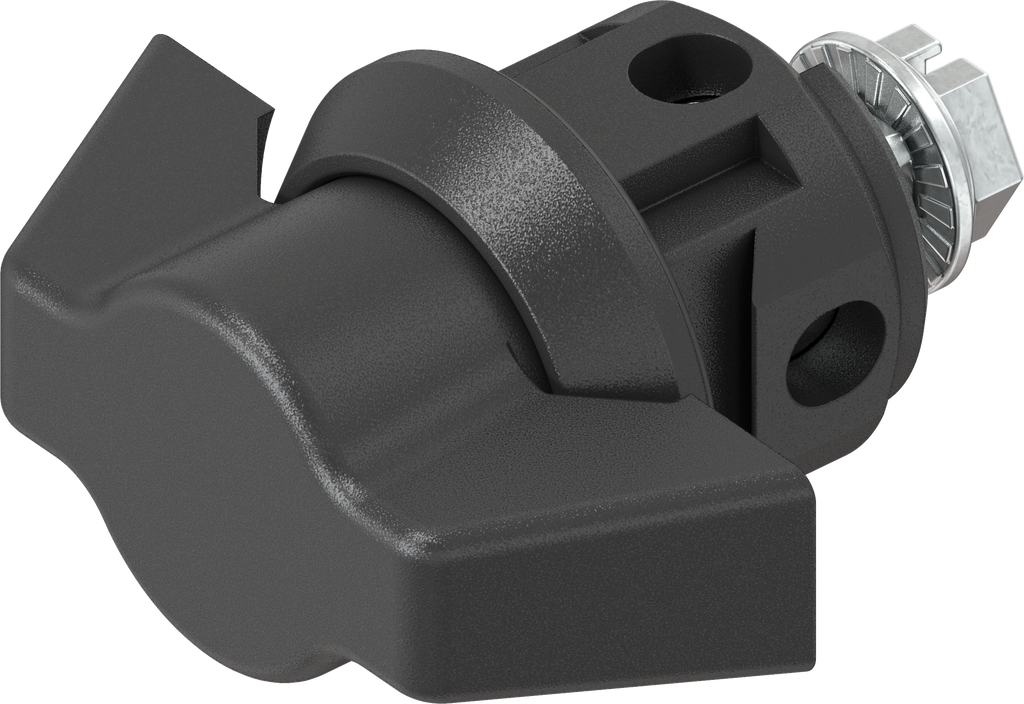 オカダ　アイヨン回転フォーク(1/50） Wing knob quarter turn clip fix, keyed different, Polyamide