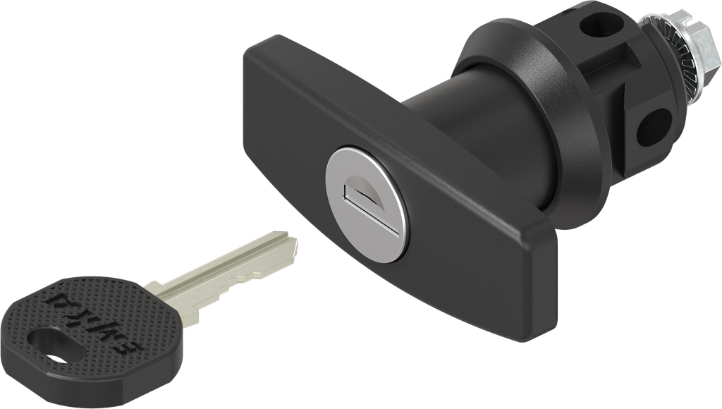 T-handle quarter turn small, clip fix, keyed EK 333, Polyamide GF black ...