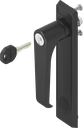 capotage 2153 avec poignée bec de cane clé EK 333, polyamide noir et zamak époxy noir