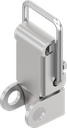 Spanslot met spanbeugel met oog voor hangslot, met montagegaten, RVS 304