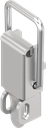 Spanslot met spanbeugel met oog voor hangslot, met montagegaten, RVS 304