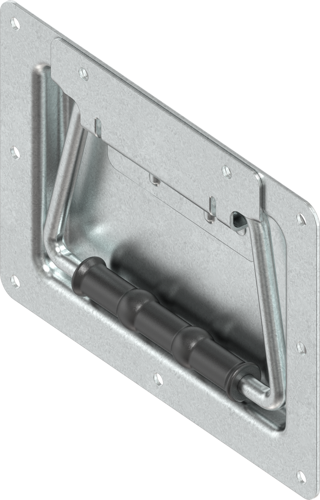 Asa plegable, empotrada, con resorte de torsión, acero galvanizado DS más Top Coat