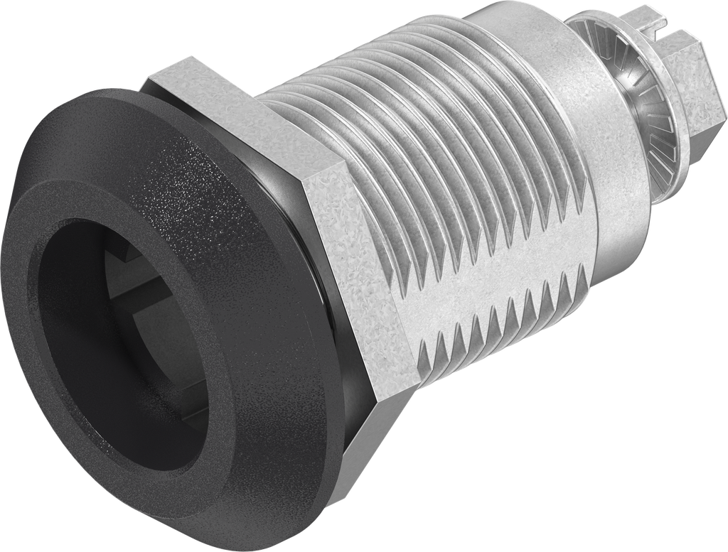 Chiusura 1/4 di giro per cilindro plug (sistema 3), zama nero verniciato a polvere