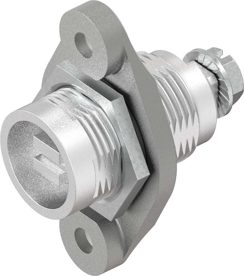 quart de tour pour montage affleurant carré 8 avec fente, zamak chromé