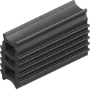 Vierlippenprofil H = 18,5 mm, EPDM 45 ± 5 Shore A schwarz