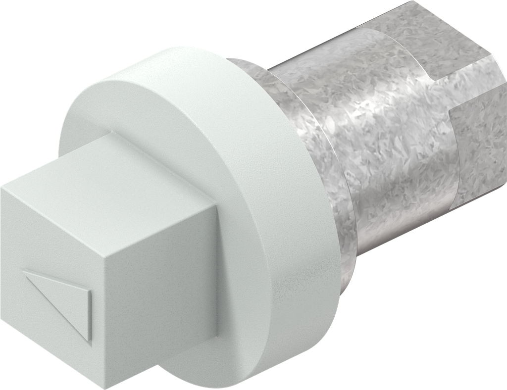 Insert square 8, Zinc die light grey powder-coated