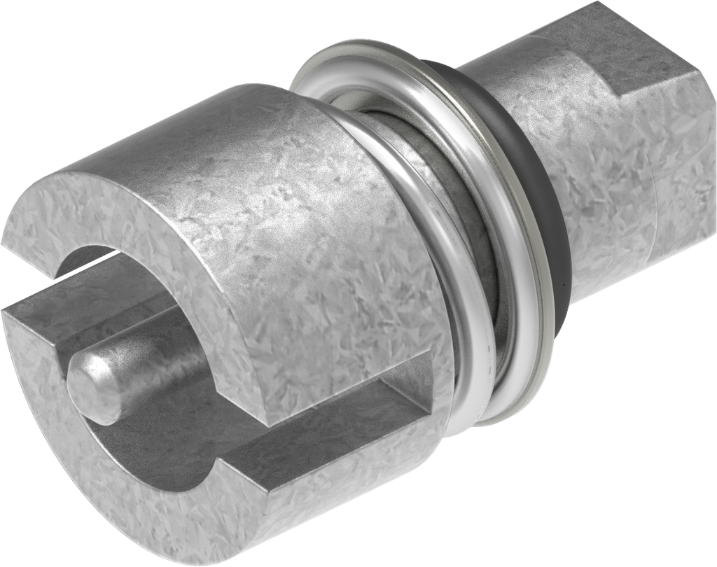 Bediening dubbelbaard 3 mm, Zamak onbehandeld