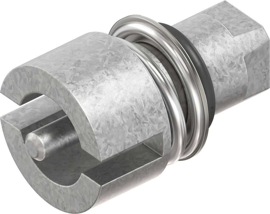 Bediening dubbelbaard 3 mm, Zamak onbehandeld