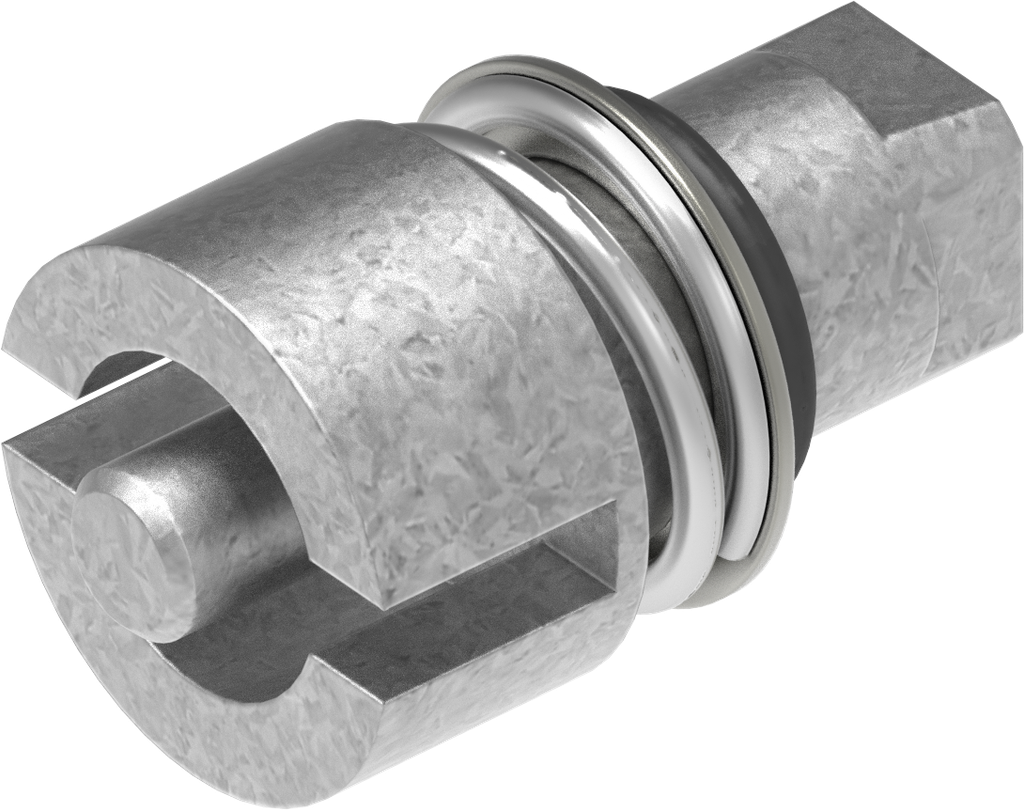 Bediening dubbelbaard 5 mm, Zamak onbehandeld