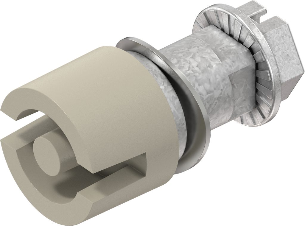 Bediening dubbelbaard 5 mm, Zamak kiezelgrijs gepoedercoat
