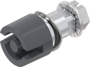 Inserto doppia aletta 5, zama grigio grafite verniciato a polvere liscio brillante