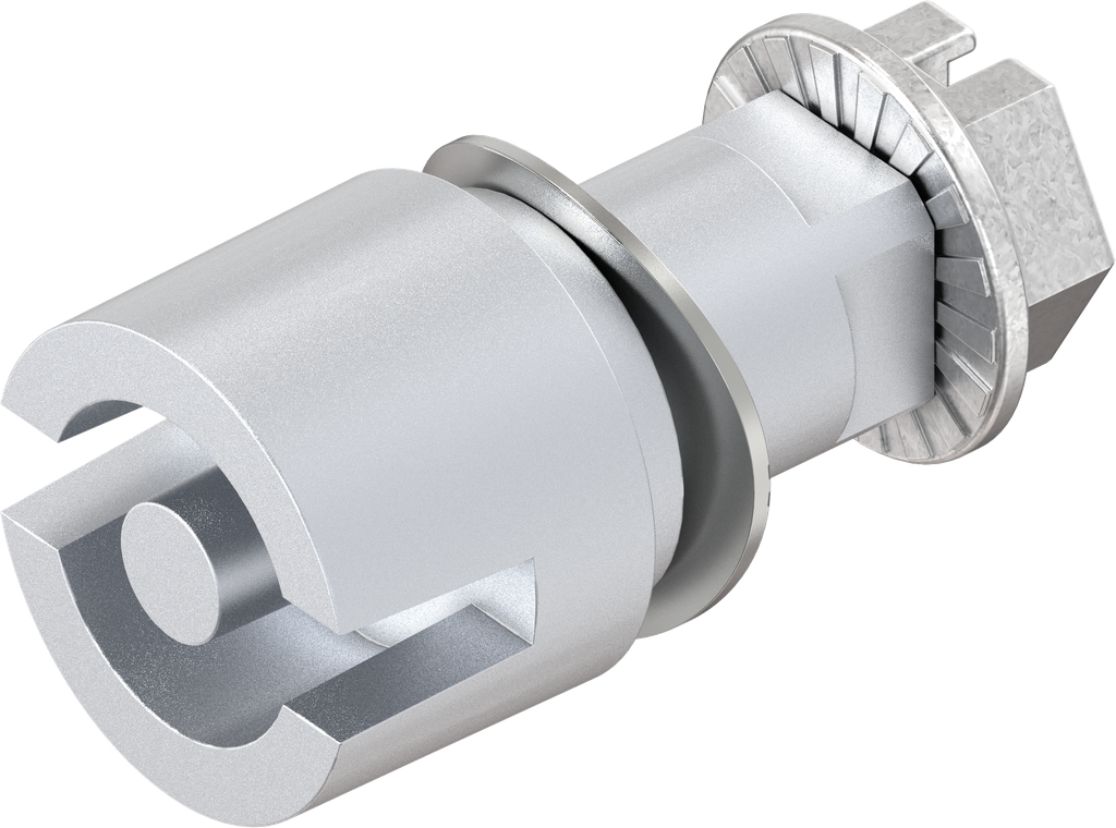 Bediening dubbelbaard 5 mm, Zamak mat verchroomd