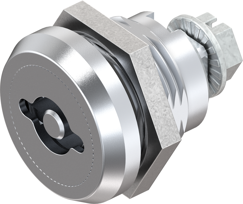 Safety quarter turn double bit 5, right version, Brass and zinc die chrome-plated