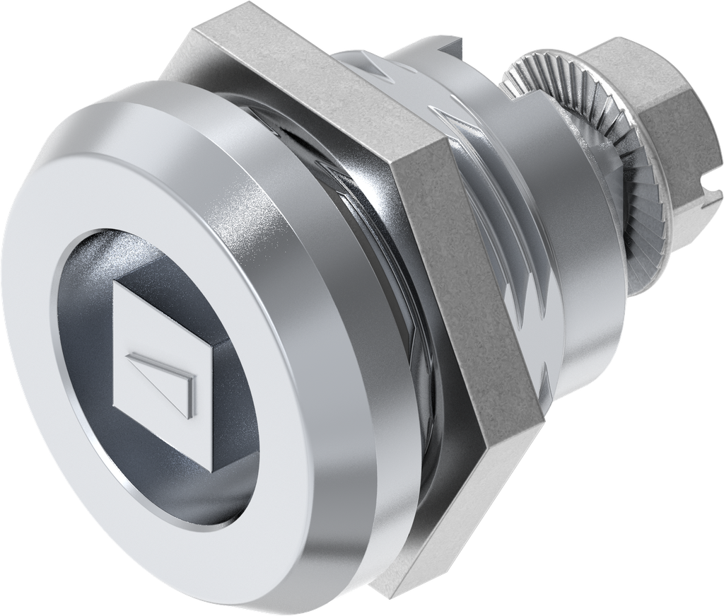 Safety quarter turn square 8, Brass and zinc die chrome-plated