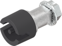 Bediening dubbelbaard 3 mm, Zamak zwart gepoedercoat