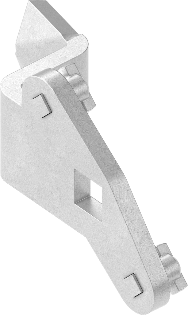 Linguetta per aste a 3 punti di chiusura destra, acciaio zincato