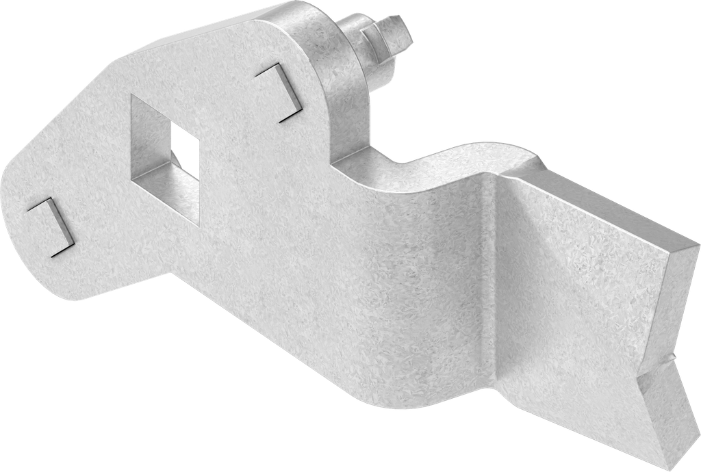 came avec adaptateur à gauche, acier zingué