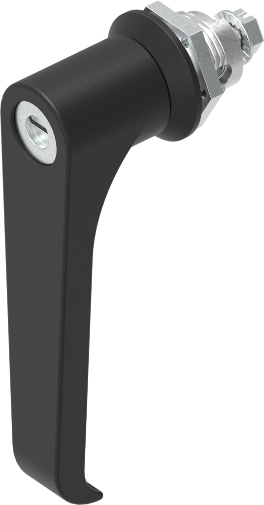  L-greep sleuf 1,2x3, Zamak zwart gepoedercoat