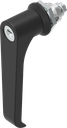 L-handle quarter turn with slot 1.2 x 3, Zinc die black powder-coated