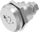 Chiusura 1/4 di giro di sicurezza doppia aletta 5 versione destra con copriforo antipolvere, acciaio inox AISI 303
