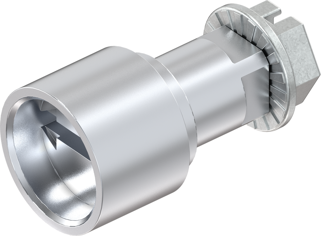 Insert slot 2 x 4 coinproof, Zinc die chrome-plated