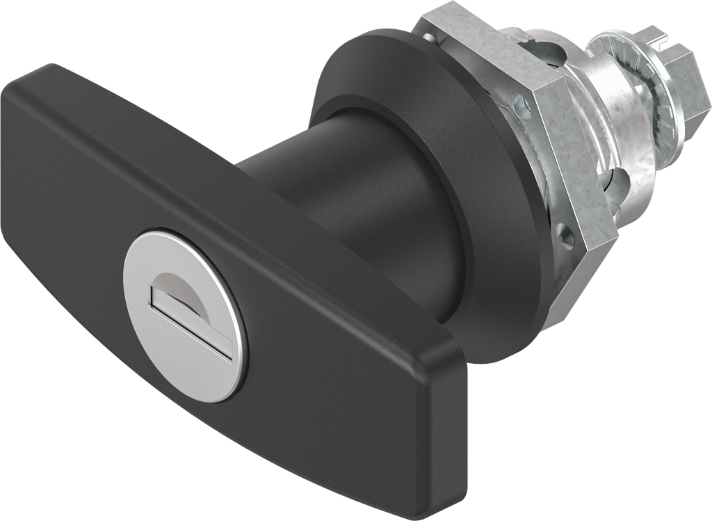 T-handle quarter turn, keyed different, Zinc die and polyamide