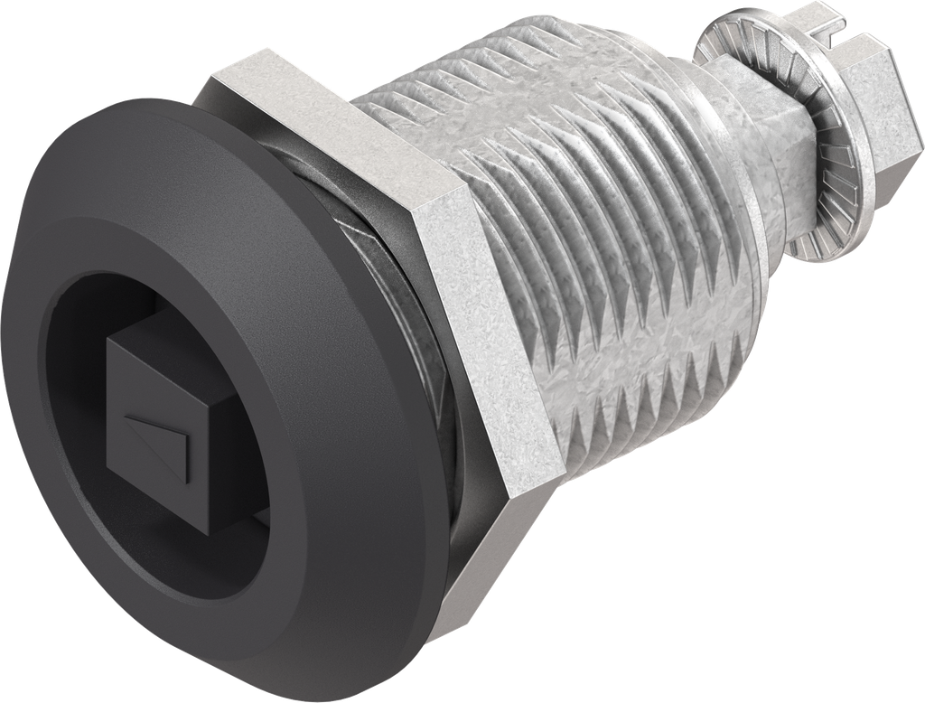 Compression latch square 8 with arrow, Zinc die black powder