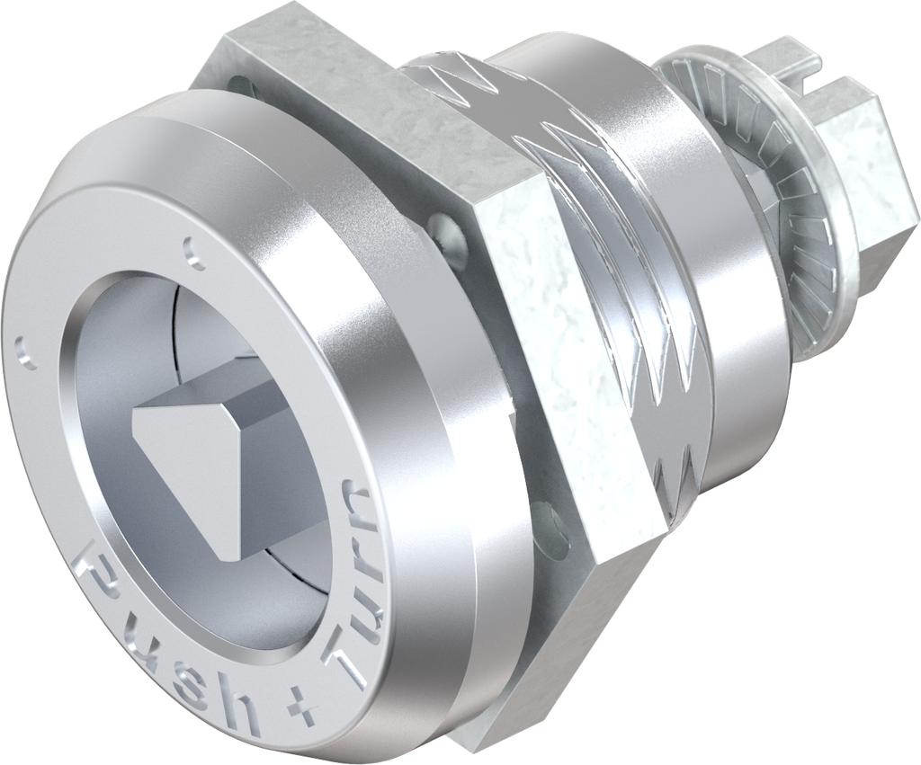 Safety quarter turn triangular 7, Zinc die chrome-plated; 1000