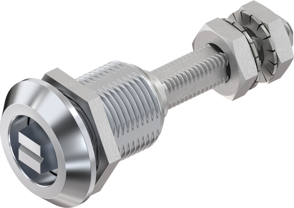Compression latch with adjustable cam height, railway version, Zinc die chrome-plated