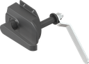 Chiusura per porte per montaggio esterno con maniglia interna, poliammide 66 GF 50 nero